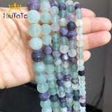 Colorful Fluorite Round Gem Loose Beads 15'' 6 8 10 12mm