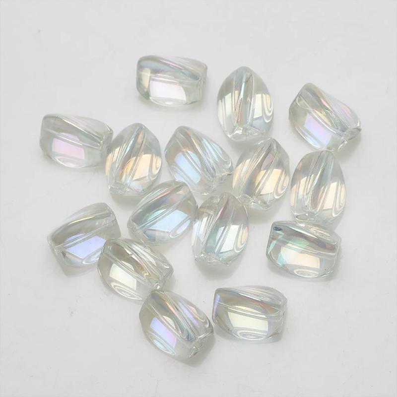 20Pcs 10x12mm Twist Shape Crystal Glass Beads for Jewelry Making