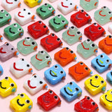 6pcs Small Robot Ceramic Beads for DIY Jewelry