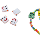 6pcs Small Robot Ceramic Beads for DIY Jewelry
