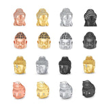 3Pcs Buddha Head Copper Zirconia Spacer Beads DIY Jewelry Findings