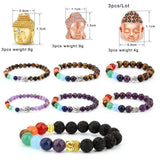 3Pcs Buddha Head Copper Zirconia Spacer Beads DIY Jewelry Findings