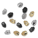 3Pcs Buddha Head Copper Zirconia Spacer Beads DIY Jewelry Findings