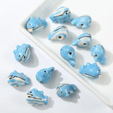 2pcs Hand Painted Fish Ceramic Beads for Jewelry Making