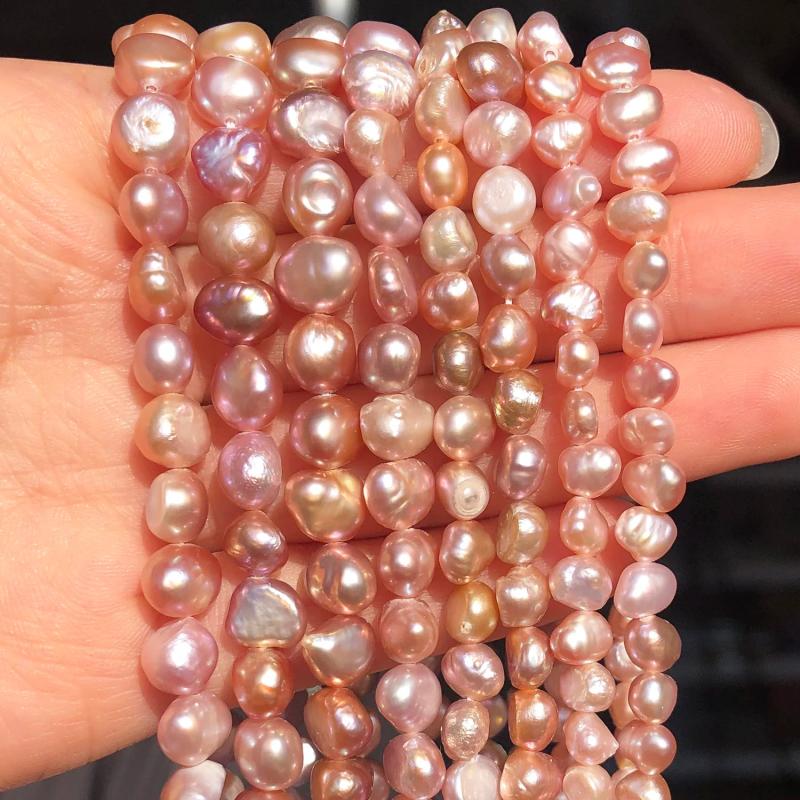 Purple Freshwater Pearl Beads High Irregular Round Loose Beads