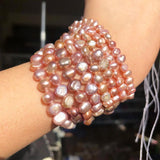 Purple Freshwater Pearl Beads High Irregular Round Loose Beads