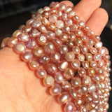 Purple Freshwater Pearl Beads High Irregular Round Loose Beads