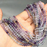 Colorful Fluorite Natural Stone Beads 2-4mm Round Loose Beads for Jewelry Making
