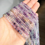 Colorful Fluorite Natural Stone Beads 2-4mm Round Loose Beads for Jewelry Making