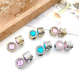 5pcs 11x10mm KC Rhinestone Large Hole Spacer Bead DIY Jewelry Making