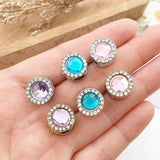 5pcs 11x10mm KC Rhinestone Large Hole Spacer Bead DIY Jewelry Making