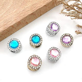5pcs 11x10mm KC Rhinestone Large Hole Spacer Bead DIY Jewelry Making