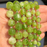 Olive Green Peridot Faceted Beads 6 8 10mm Loose Beads for Jewelry Making