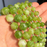 Olive Green Peridot Faceted Beads 6 8 10mm Loose Beads for Jewelry Making