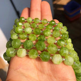 Olive Green Peridot Faceted Beads 6 8 10mm Loose Beads for Jewelry Making