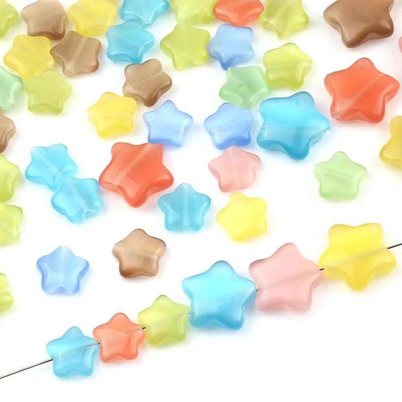 Mixed Star Natural Stone Cat Eye Beads for DIY Jewelry Making