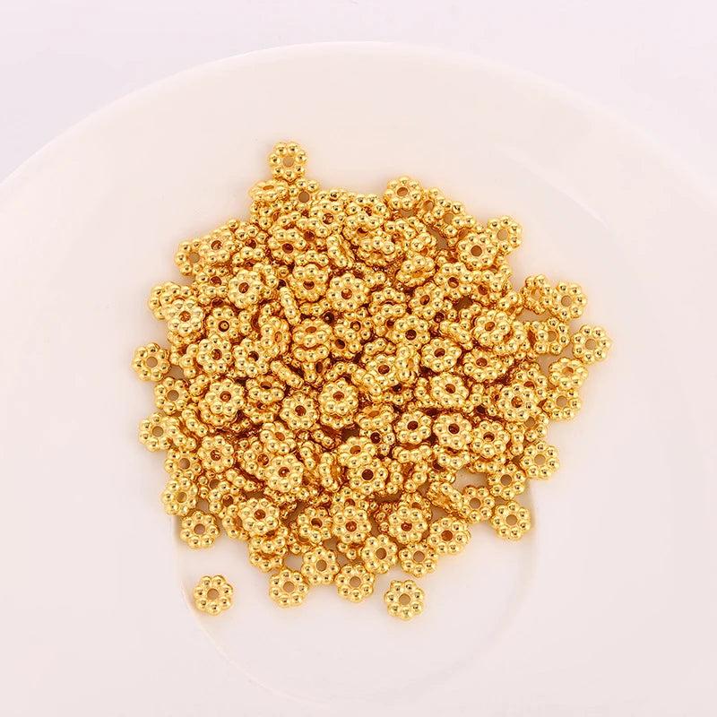 1000Pcs 4mm Plated CCB Flower Beads for Jewelry Making