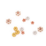 1000Pcs 4mm Plated CCB Flower Beads for Jewelry Making