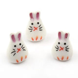 Rabbit Shape Ceramic Beads Pendant Porcelain Jewelry Part