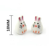 Rabbit Shape Ceramic Beads Pendant Porcelain Jewelry Part