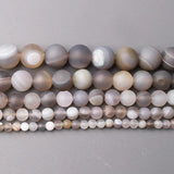 Natural Stone Matte Gray Beads 4-12 MM for DIY Necklace Bracelet Making