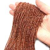 Sandstone Spinel Beads Round Faceted Crystal Beads for DIY Necklaces 2/3/4mm