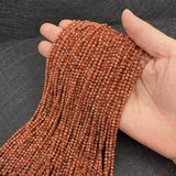 Sandstone Spinel Beads Round Faceted Crystal Beads for DIY Necklaces 2/3/4mm