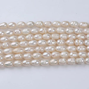 7-8mm Freshwater Pearl Beads Rice Shaped Real Jewelry Making DIY