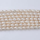 7-8mm Freshwater Pearl Beads Rice Shaped Real Jewelry Making DIY