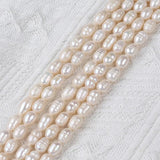 7-8mm Freshwater Pearl Beads Rice Shaped Real Jewelry Making DIY