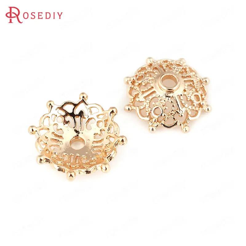 6PCS 14MM Champagne Bead Caps Tassel Caps DIY Jewelry Accessories