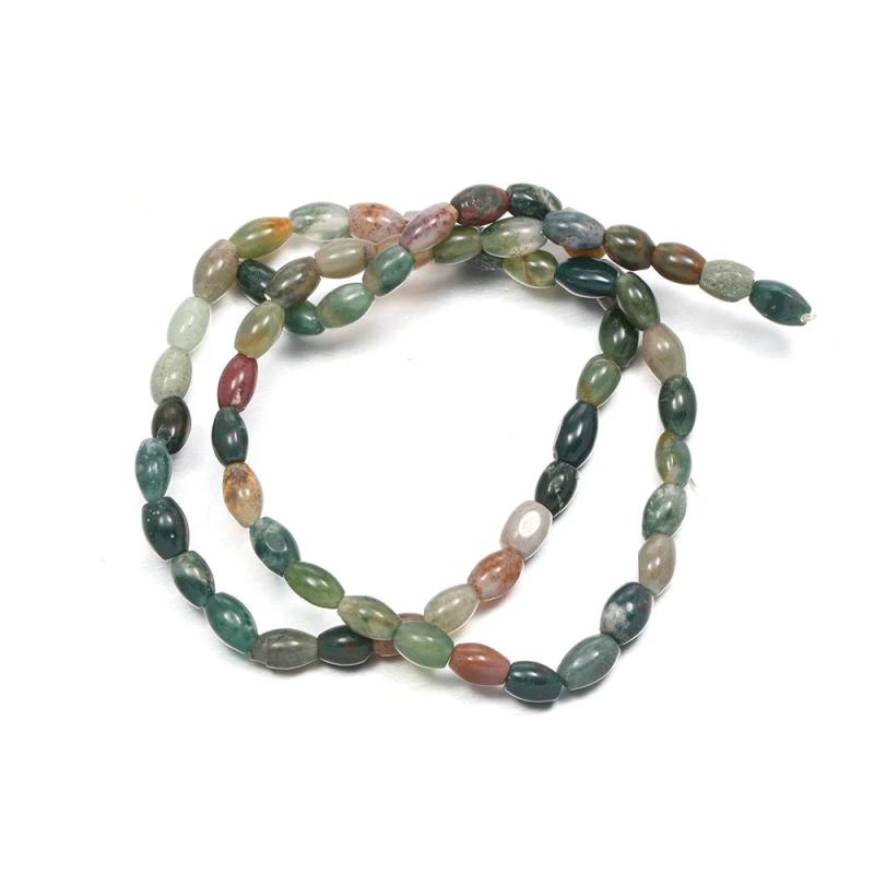 Rice-Shaped Semi-Precious Stone Beads for Jewelry Making 4x6mm