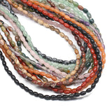 Rice-Shaped Semi-Precious Stone Beads for Jewelry Making 4x6mm