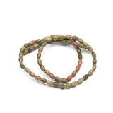 Rice-Shaped Semi-Precious Stone Beads for Jewelry Making 4x6mm