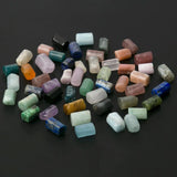 Faceted Natural Stone Cylinder Beads for Jewelry Making
