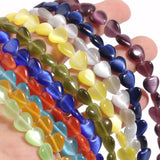 8x8mm Cat Eye Love Heart Moonstone Beads 15''