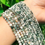 Natural Tree Agate Faceted Stone Beads 15''