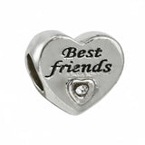 10Pcs Silver Heart Charms for Bracelets Necklaces DIY Jewelry Making