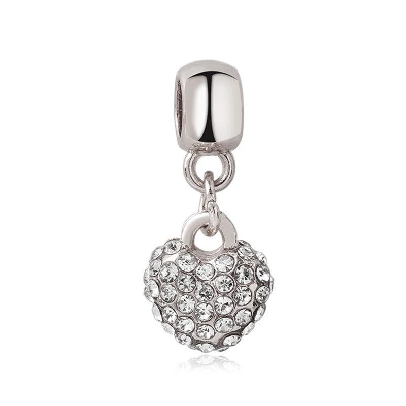 10Pcs Silver Peach Crystal Beads DIY Bracelet Accessories