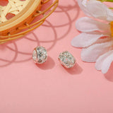 10Pcs Silver Peach Crystal Beads DIY Bracelet Accessories