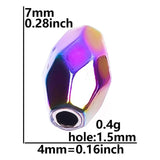 20pcs 4mm Rainbow Alloy Metal Small Hole Loose Beads for DIY Jewelry