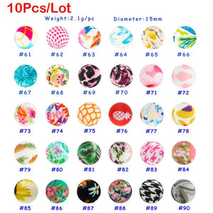 10Pcs 15MM Leopard Silicone Beads Baby Food Nursing DIY Pacifier Accessory