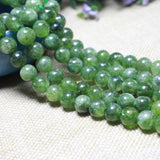 Green Natural Stone Charms Beads Diopside Loose Round Chalcedony