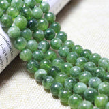 Green Natural Stone Charms Beads Diopside Loose Round Chalcedony