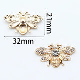 10pcs 21*32mm Insect Mini Bee Rhinestone Box DIY Alloy Jewelry Accessories