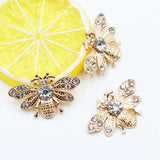 10pcs 21*32mm Insect Mini Bee Rhinestone Box DIY Alloy Jewelry Accessories