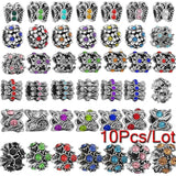 10Pcs/Lot Crystal Butterfly Charms Beads - DIY Bracelets Necklace
