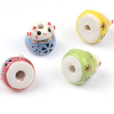 13mm Lucky Cat Ceramic Beads Charm Necklaces Women Pendants