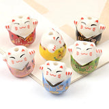 Chinese Lucky Cat Ceramic Beads 16x17mm Home Decor