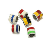 5Pcs Enamel Flag Beads Charms DIY Bracelets Pendants Making Supplies